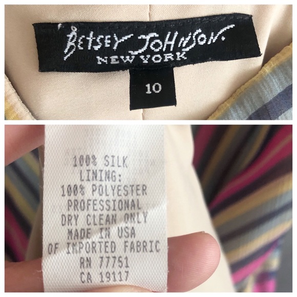 VTG Betsey Johnson Silk Chiffon Midi Dress - Picture 7 of 8